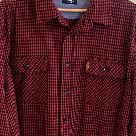 Chaps Other - Chaps Heavy Red Black Plaid Lumber Jack Flannel Long Sleeve Shirt Size XL Men's